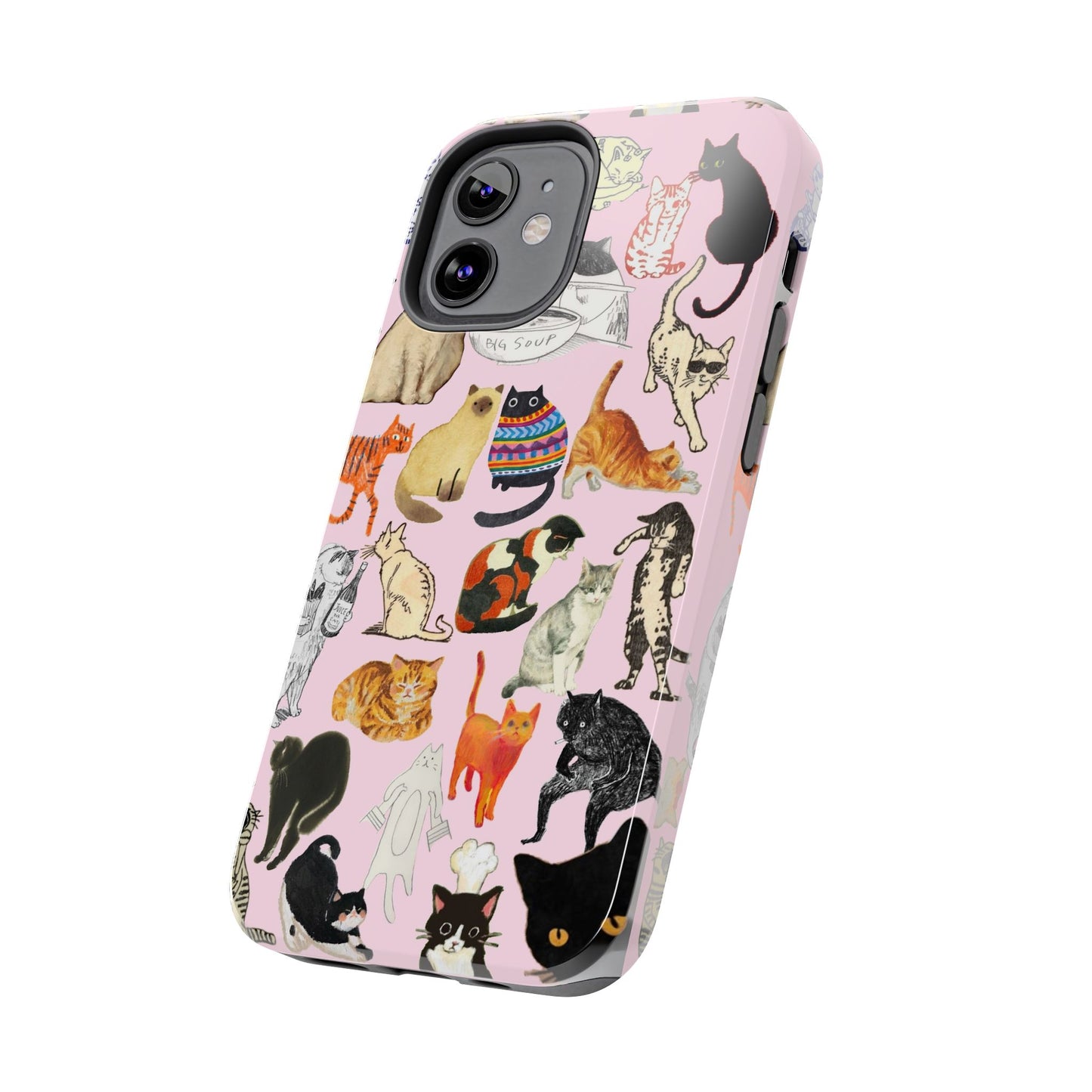 Cat Pattern Tough Phone Case