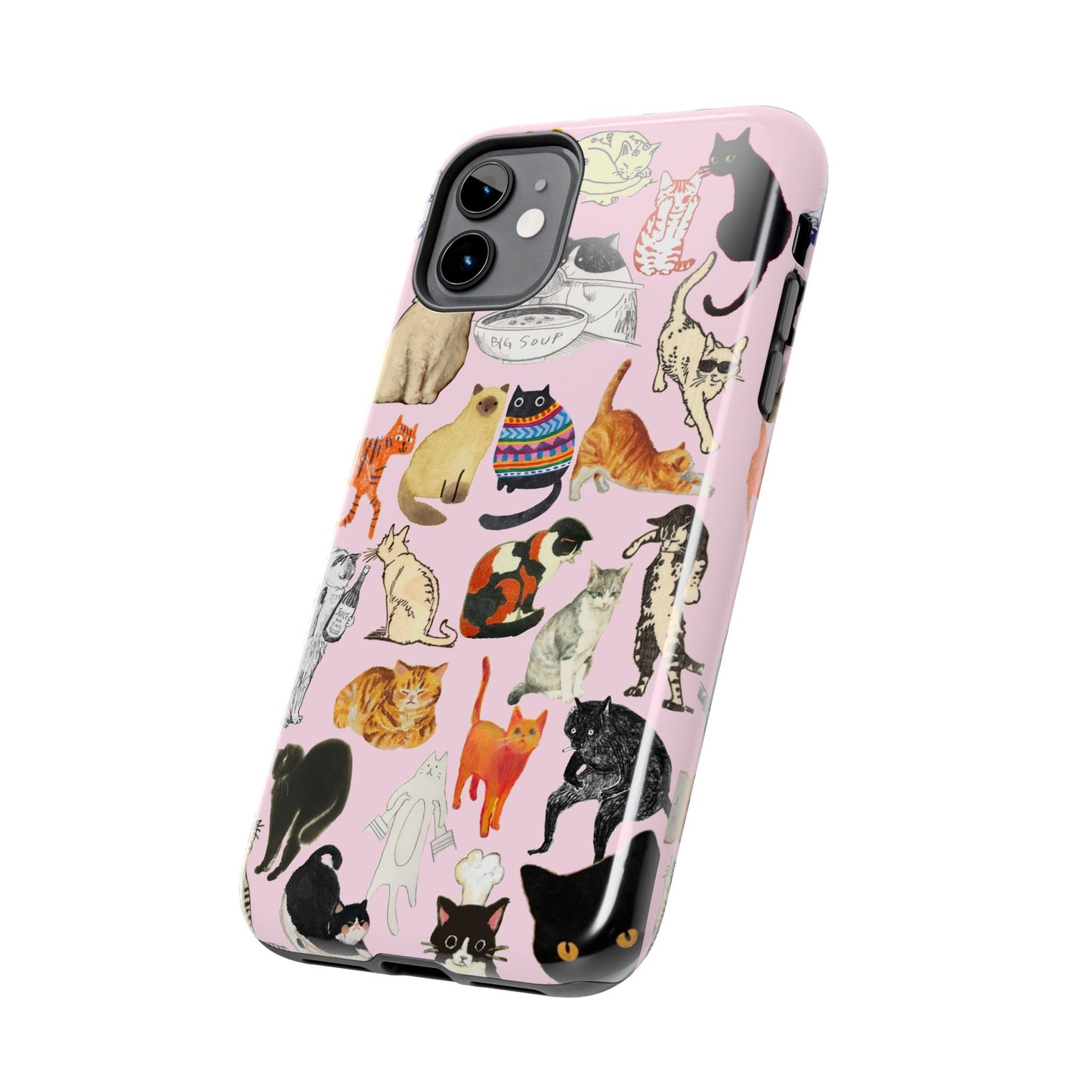 Cat Pattern Tough Phone Case