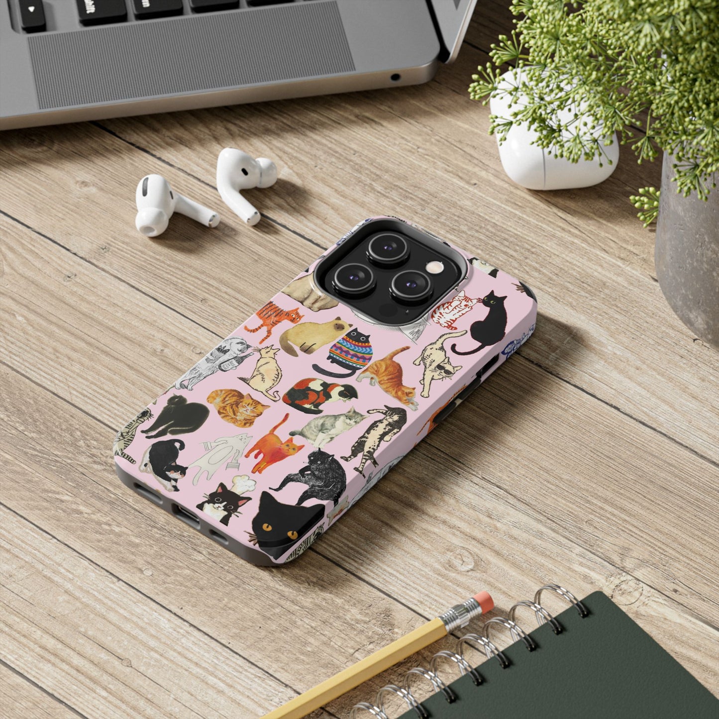 Cat Pattern Tough Phone Case