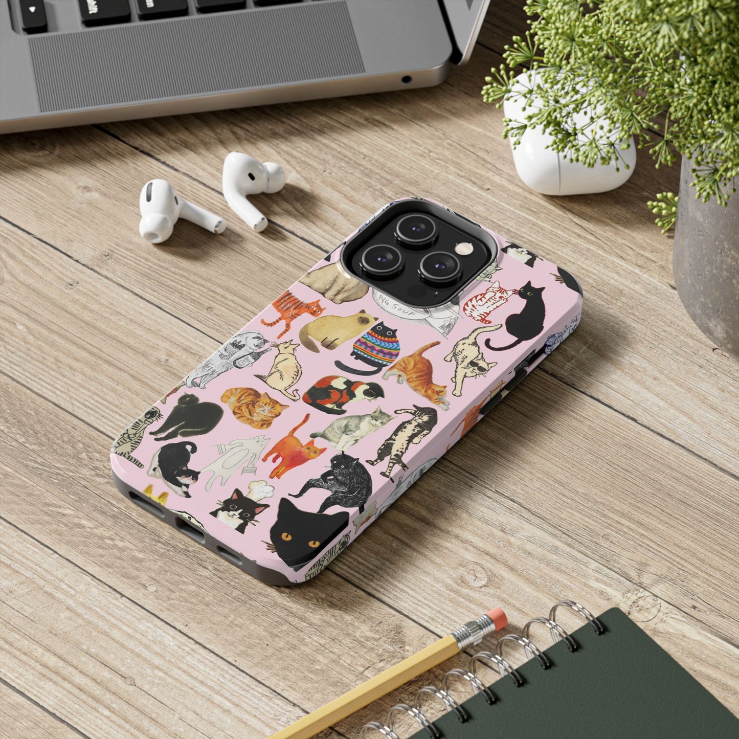 Cat Pattern Tough Phone Case