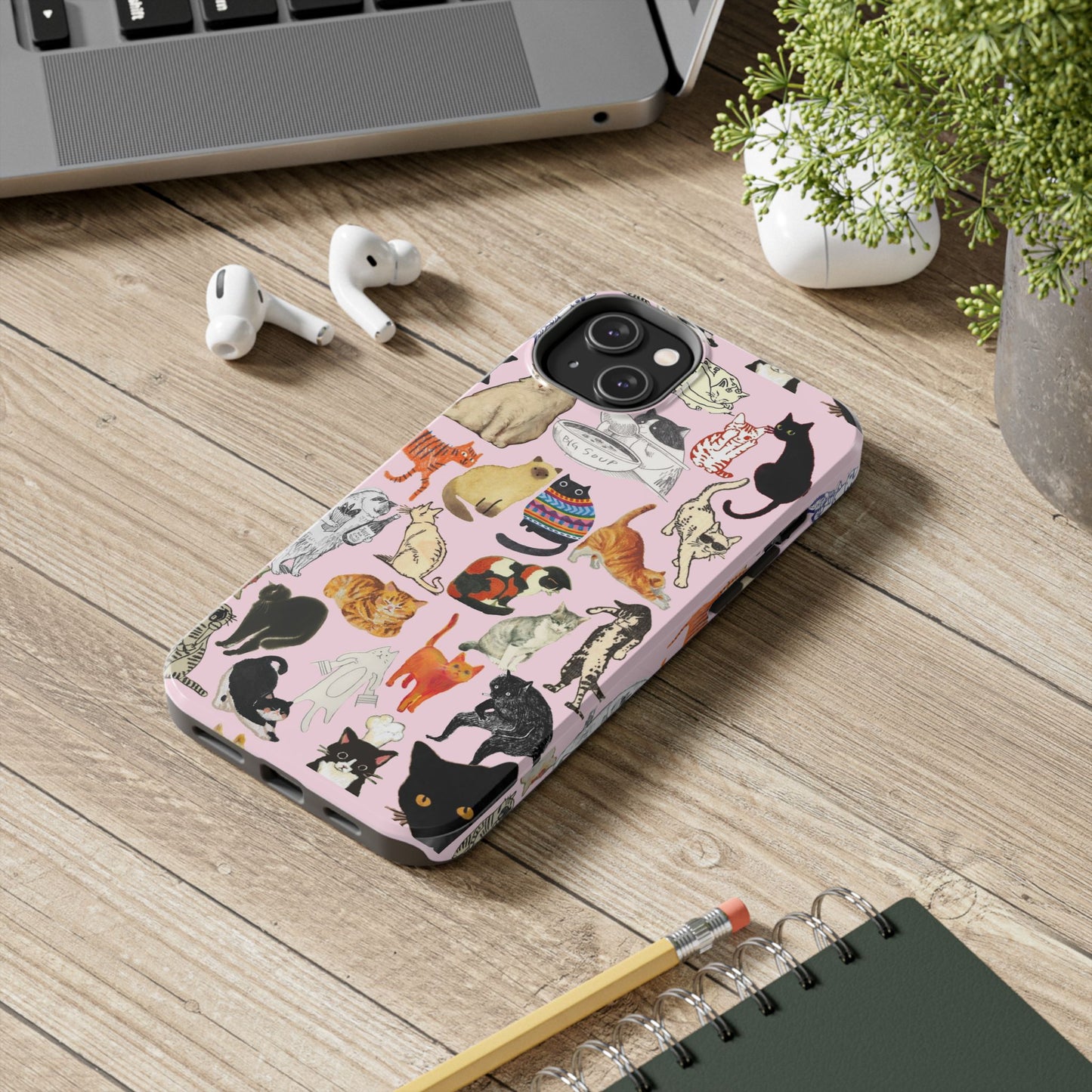 Cat Pattern Tough Phone Case