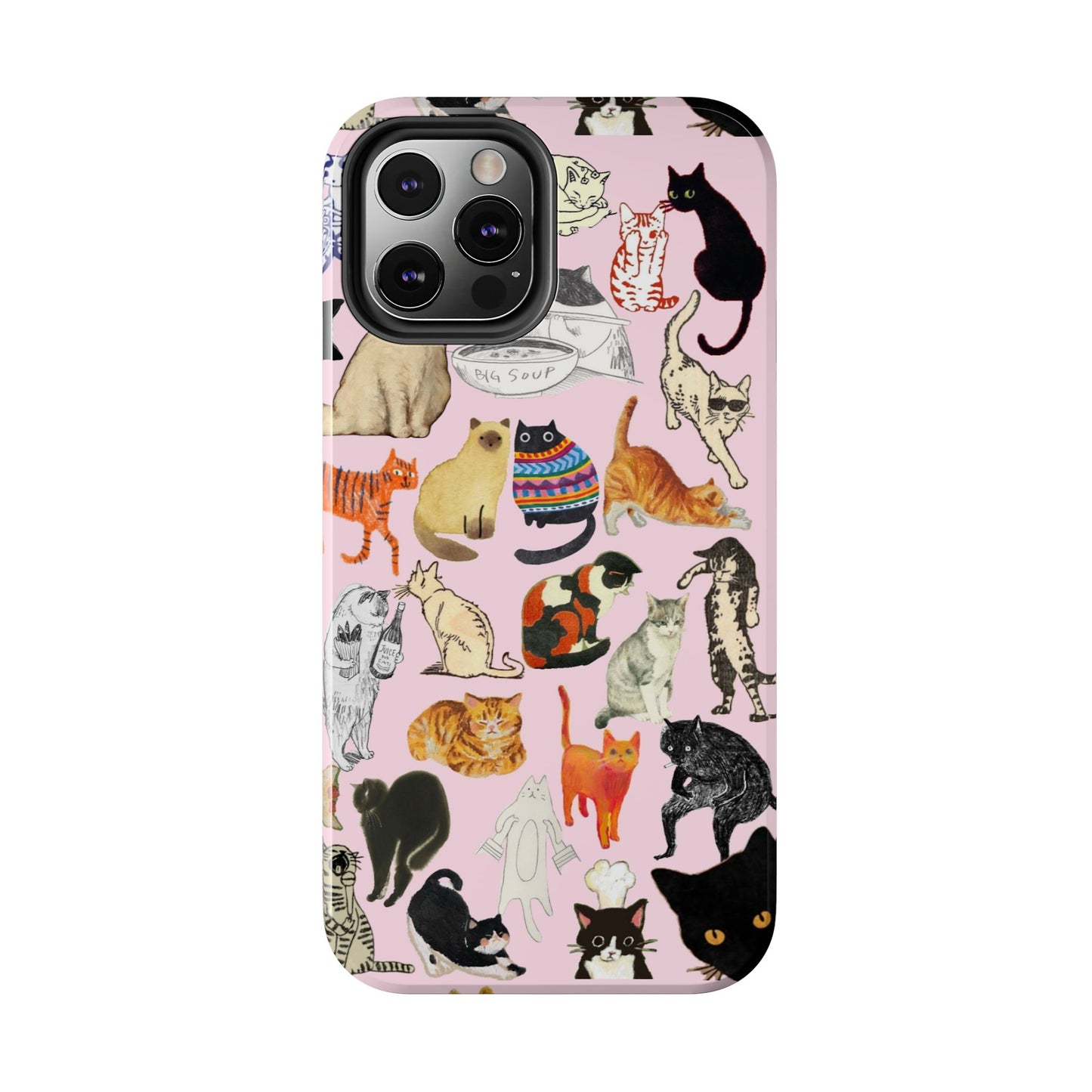 Cat Pattern Tough Phone Case